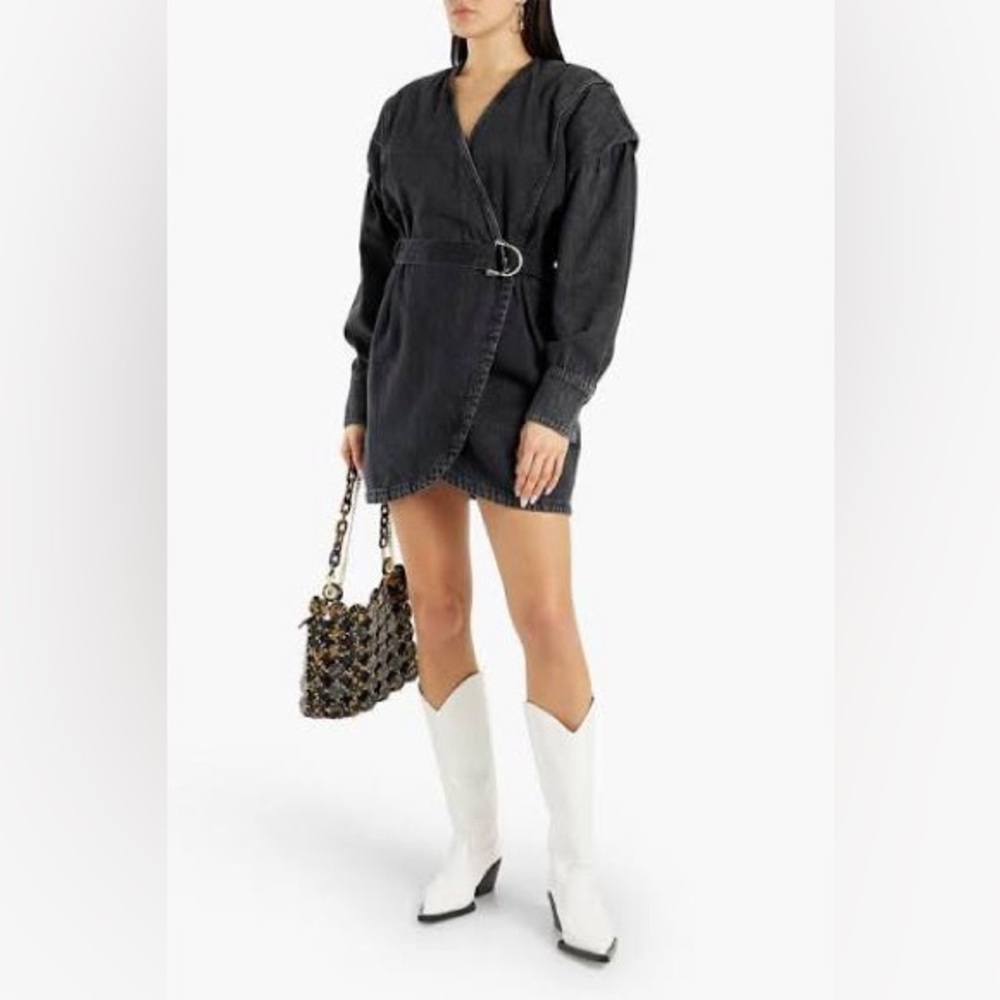 IRO Gerlin black denim minidress